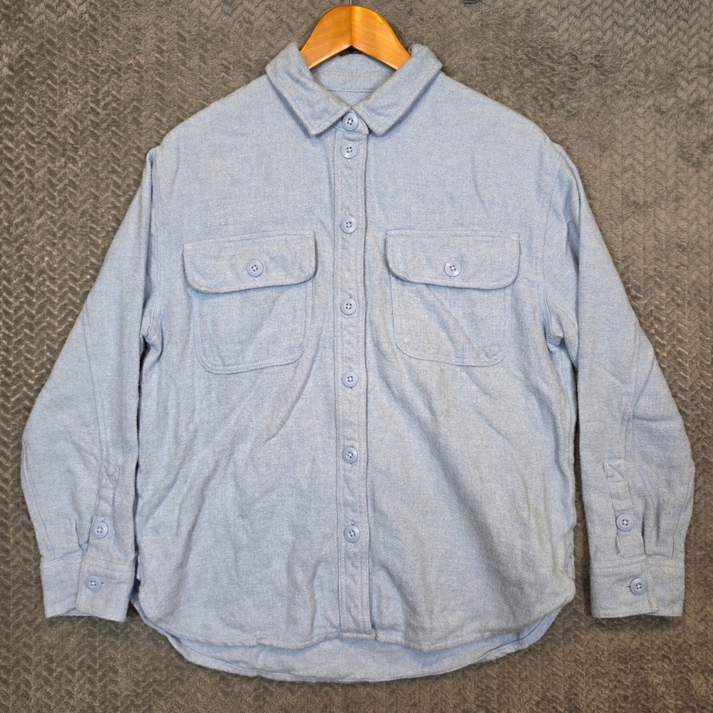 American Eagle Mens XS Light Blue Flannel Button Down Shirt Long Sleeve Cotton